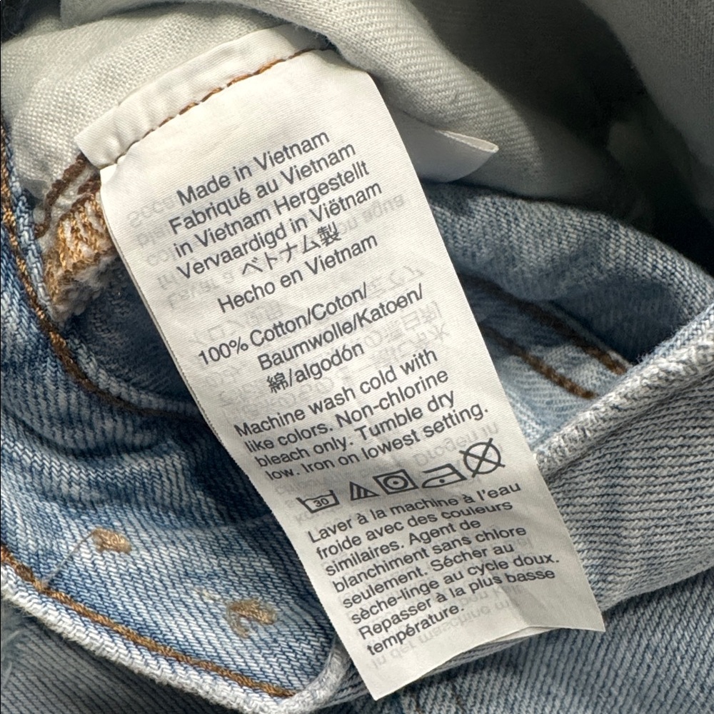 Madewell The Dadjean in light Blue  Wash: Ripped Edition Sz 27 - Picture 10 of 11